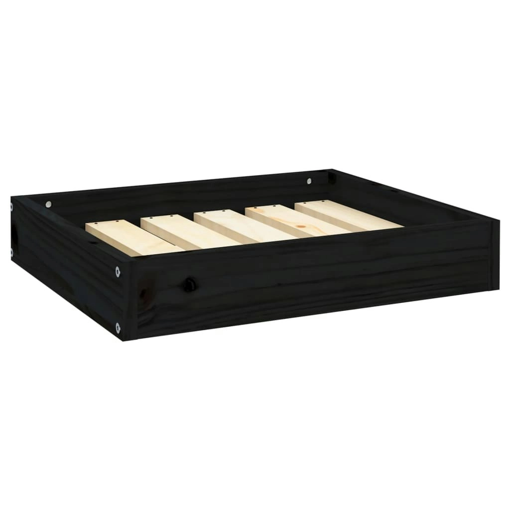 Dog Bed Black 51.5x44x9 cm Solid Wood Pine 820850