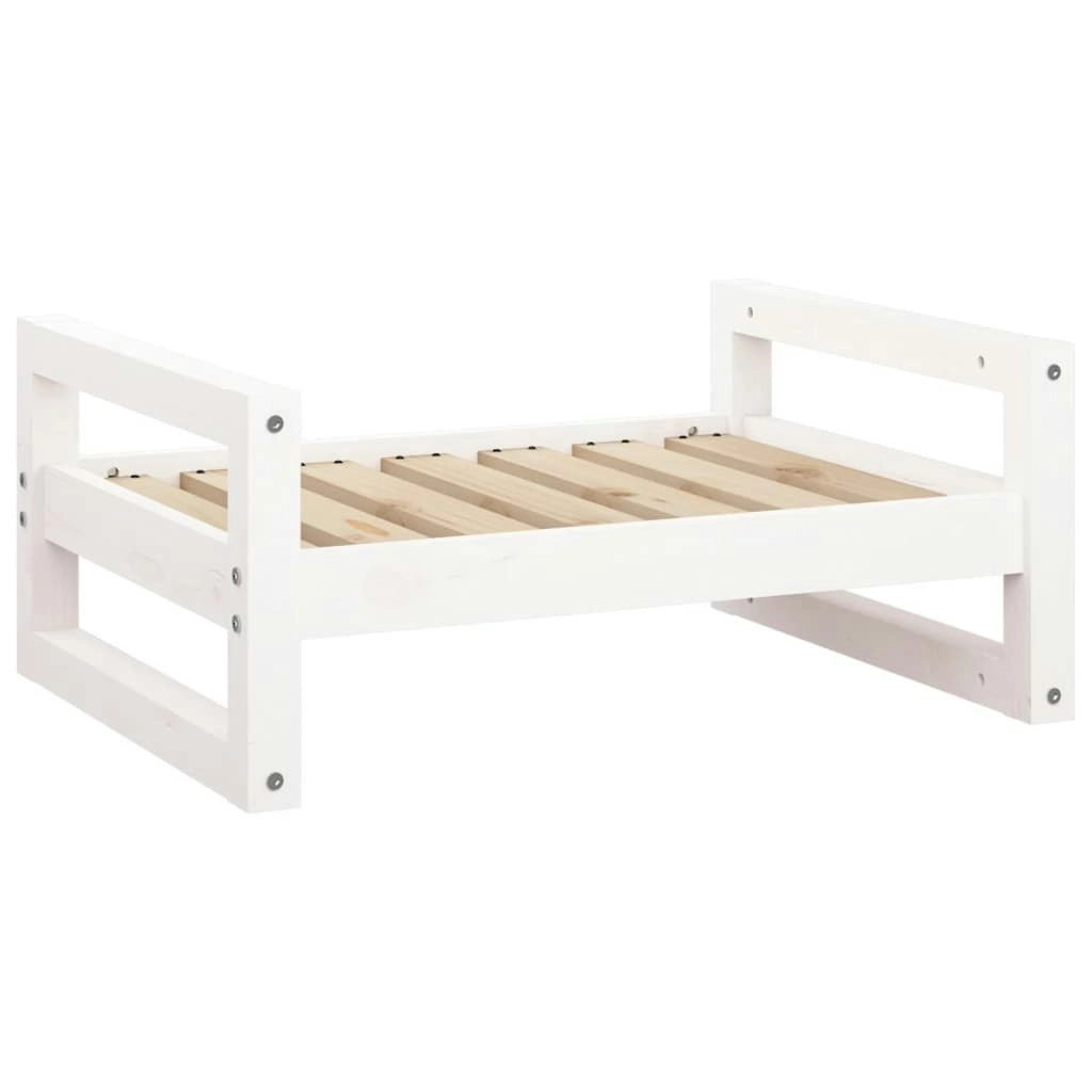 Dog Bed White 65.5x50.5x28 cm Solid Pine Wood 821473