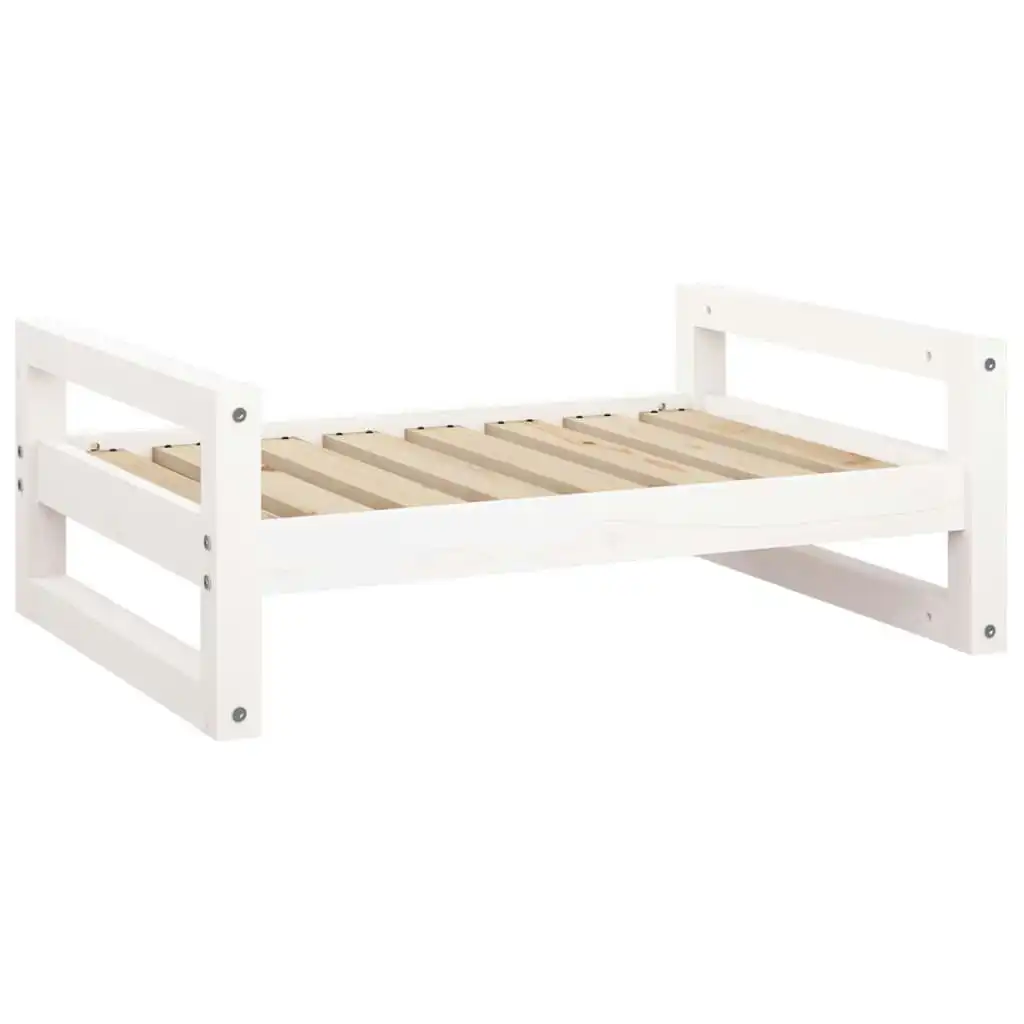 Dog Bed White 75.5x55.5x28 cm Solid Pine Wood 821478