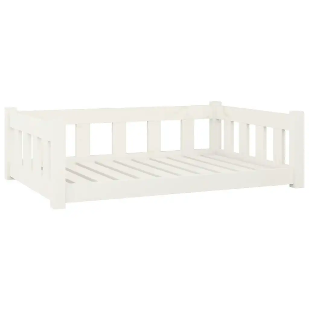 Dog Bed White 95.5x65.5x28 cm Solid Wood Pine 833256