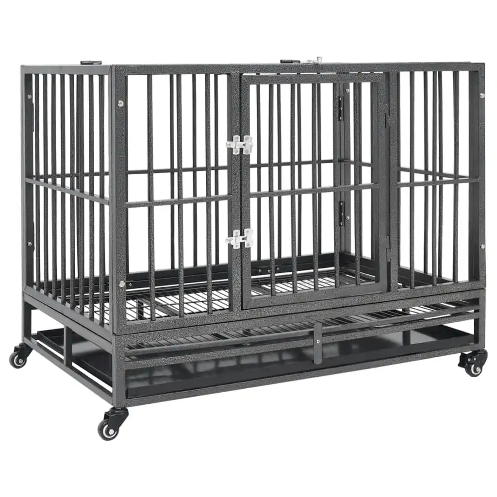 Dog Cage with Wheels Steel 102x72x85 cm 171492