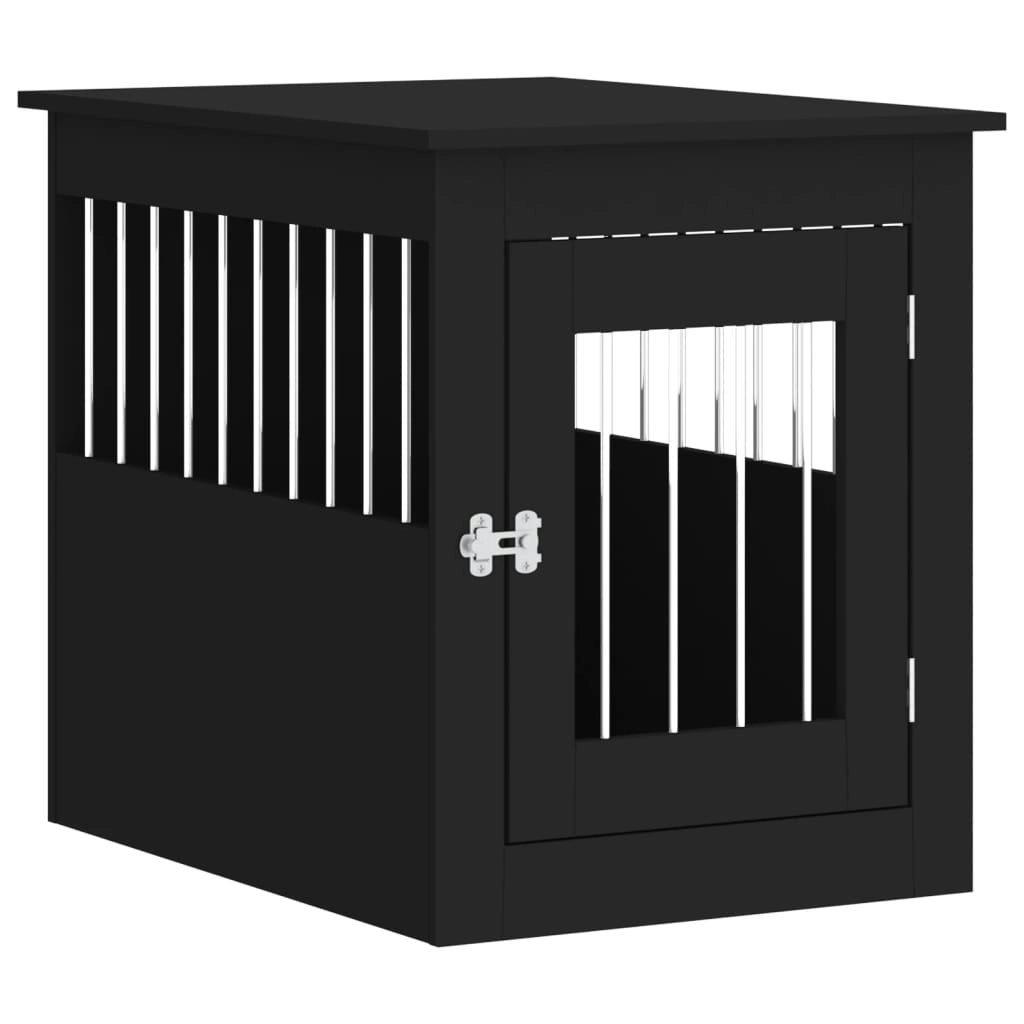 Dog Crate Furniture Black 55x75x65 cm Engineered Wood 838317