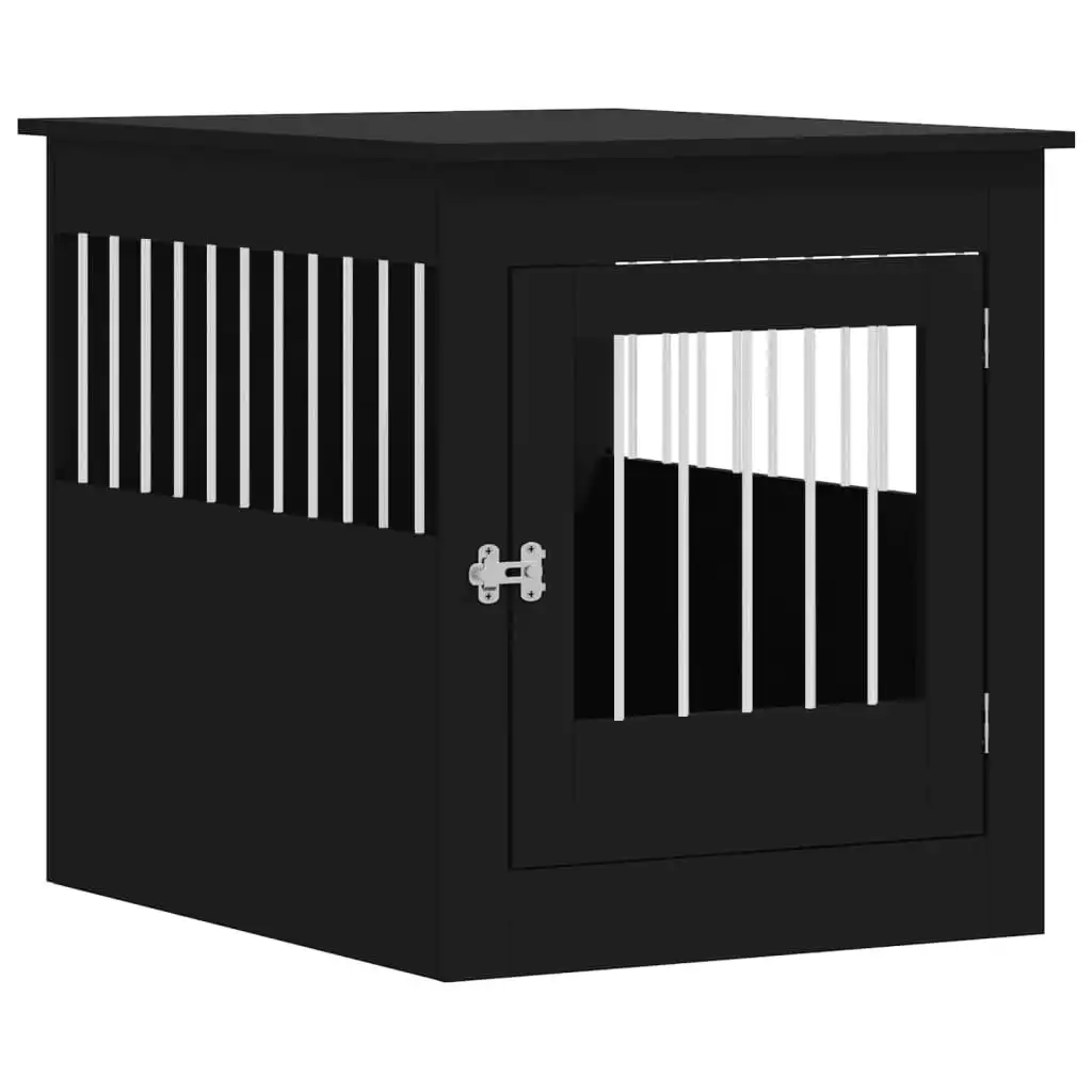 Dog Crate Furniture Black 64.5x80x71 cm Engineered Wood 838331