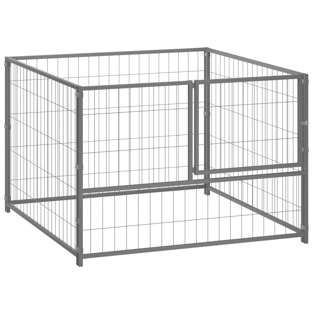 Dog Kennel Silver 100x100x70 cm Steel 150792