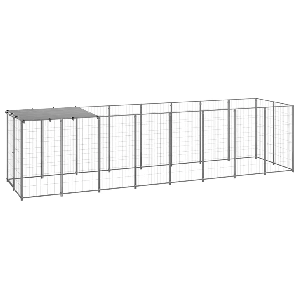 Dog Kennel Silver 4.84 mÂ² Steel 3082203