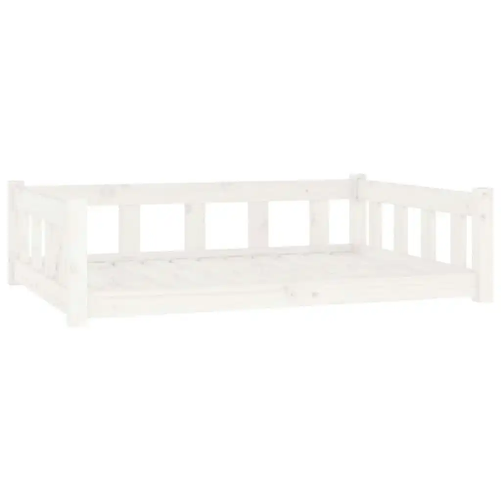 Dog Bed White 105.5x75.5x28 cm Solid Wood Pine 833258