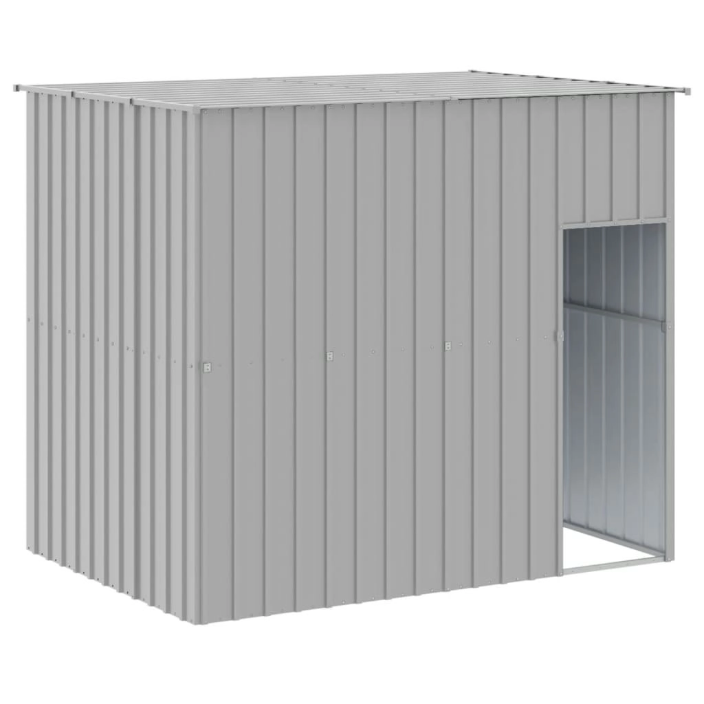 Dog House with Roof Light Grey 214x153x181 cm Galvanised Steel 172372