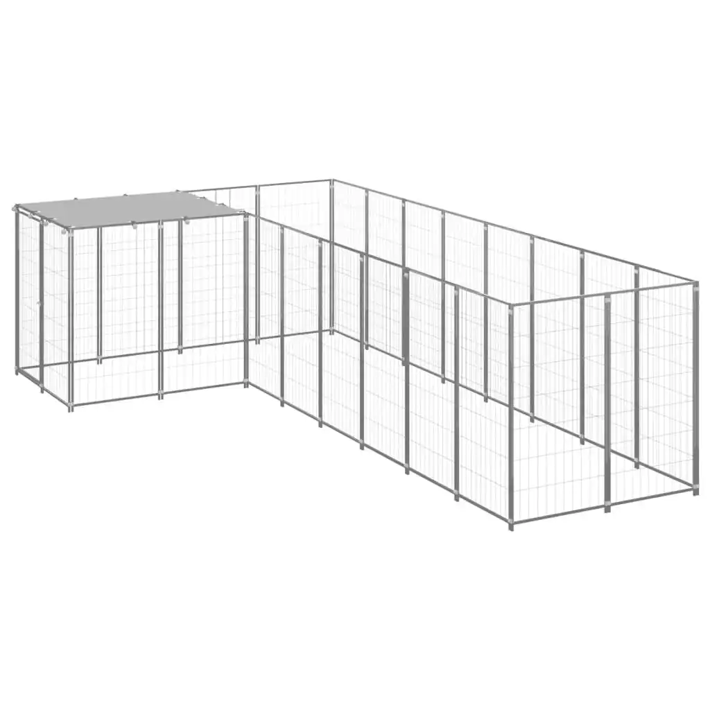 Dog Kennel Silver 6.05 mÂ² Steel 3082231