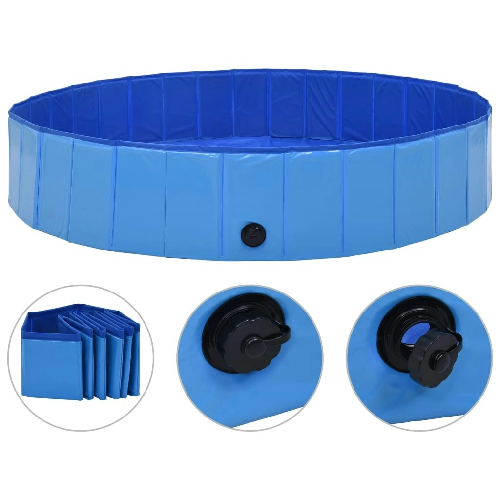 Foldable Dog Swimming Pool Blue 160x30 cm PVC 170827