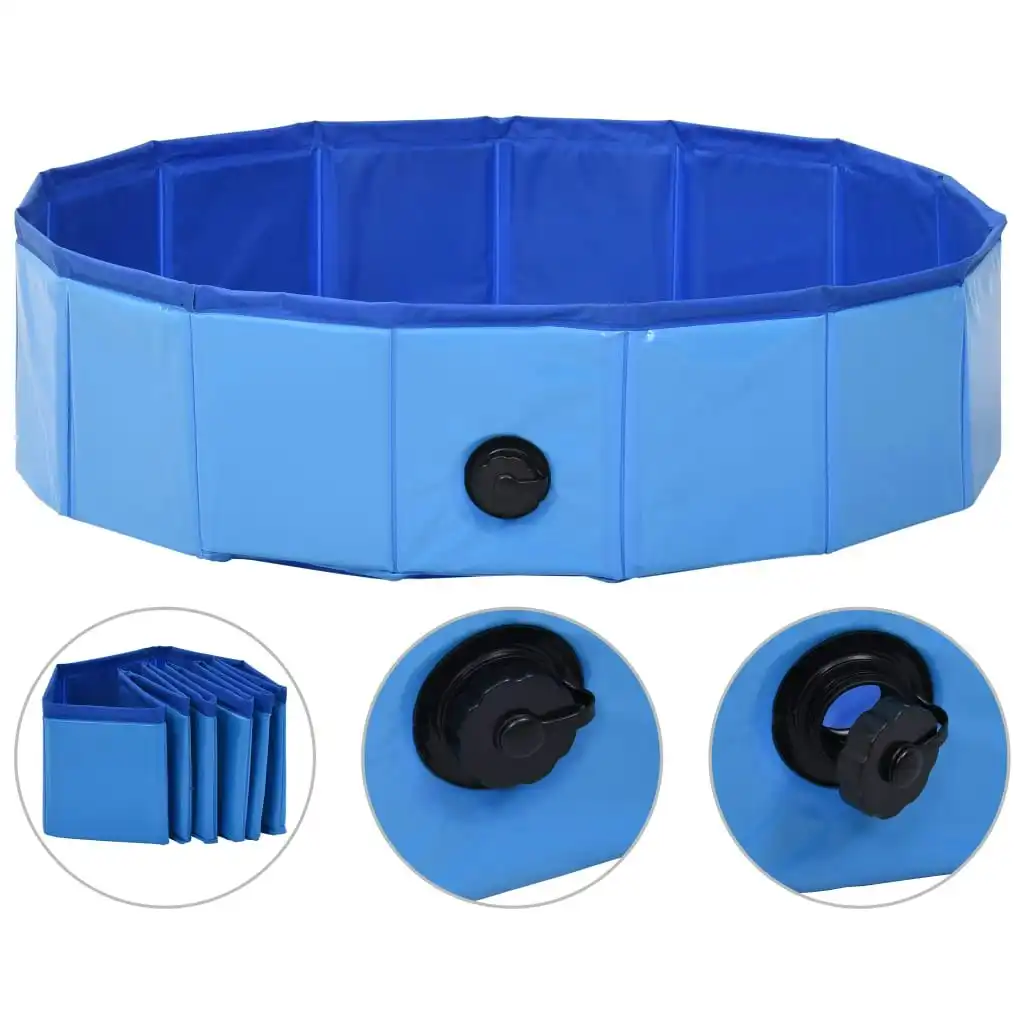 Foldable Dog Swimming Pool Blue 80x20 cm PVC 170825