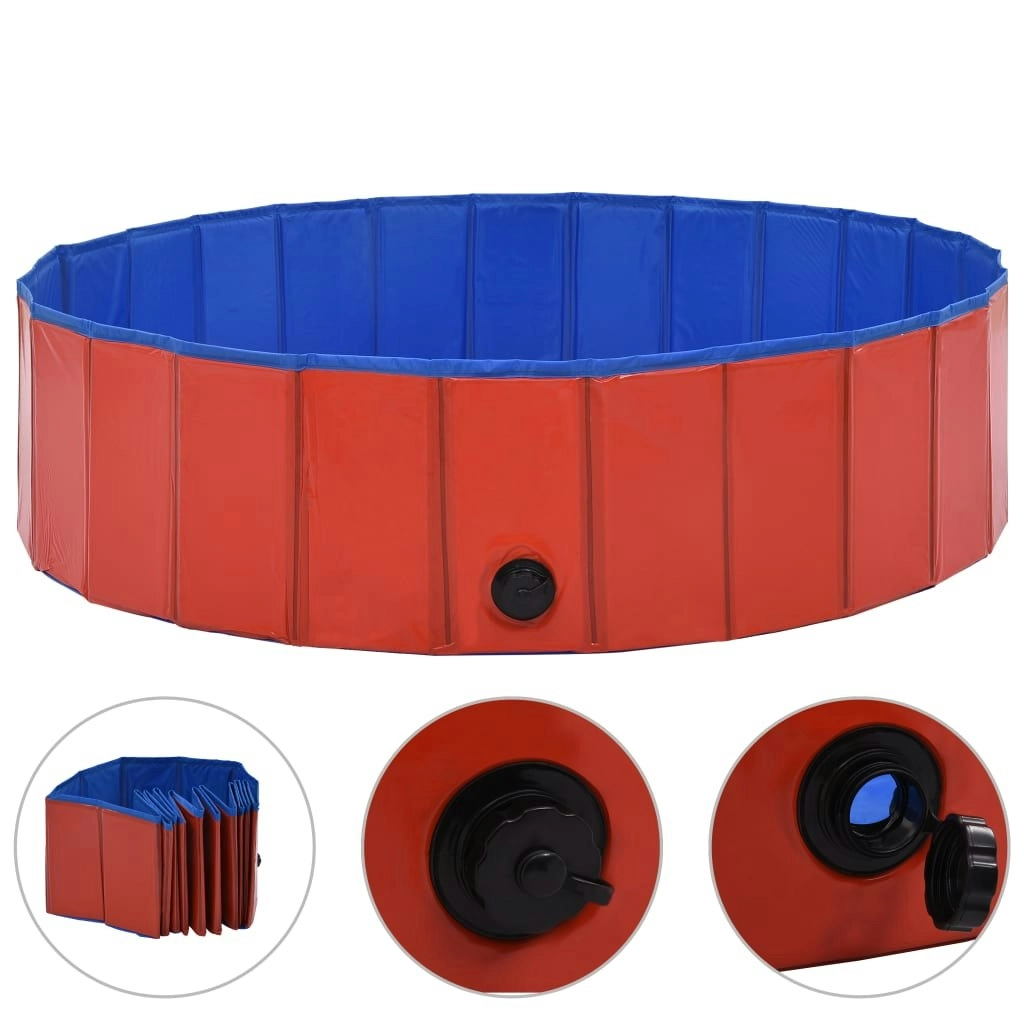 Foldable Dog Swimming Pool Red 120x30 cm PVC 170823