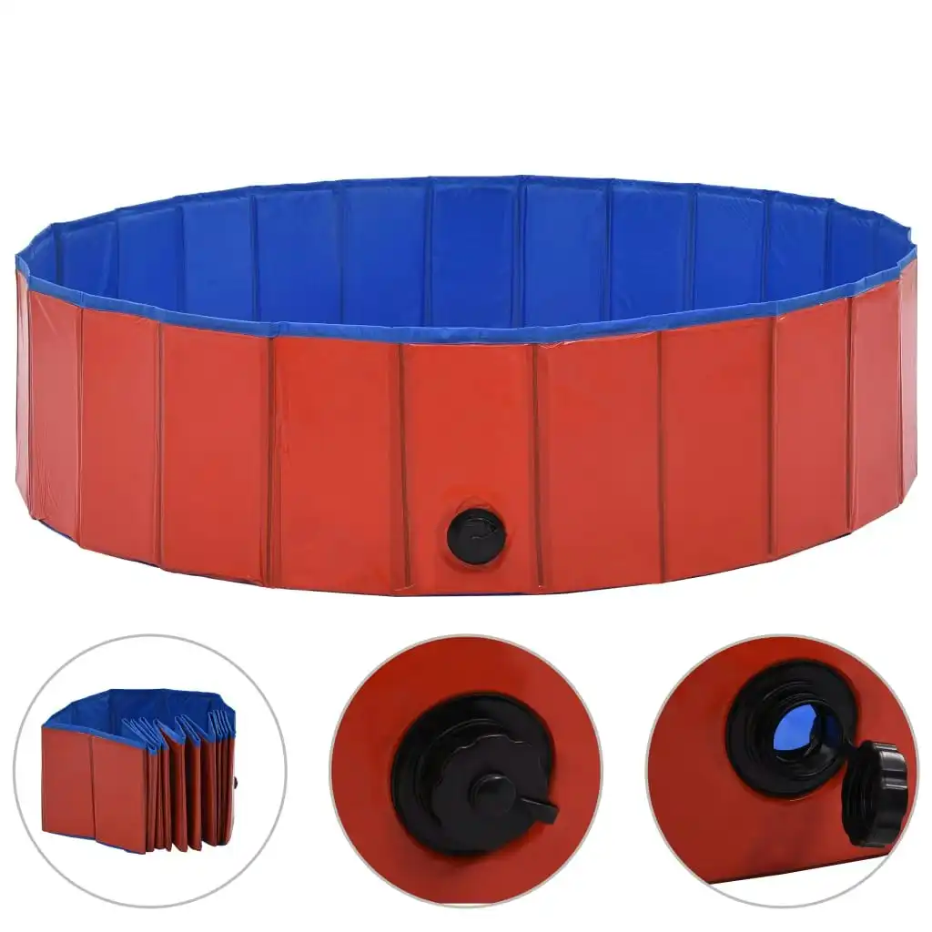 Foldable Dog Swimming Pool Red 120x30 cm PVC 170823