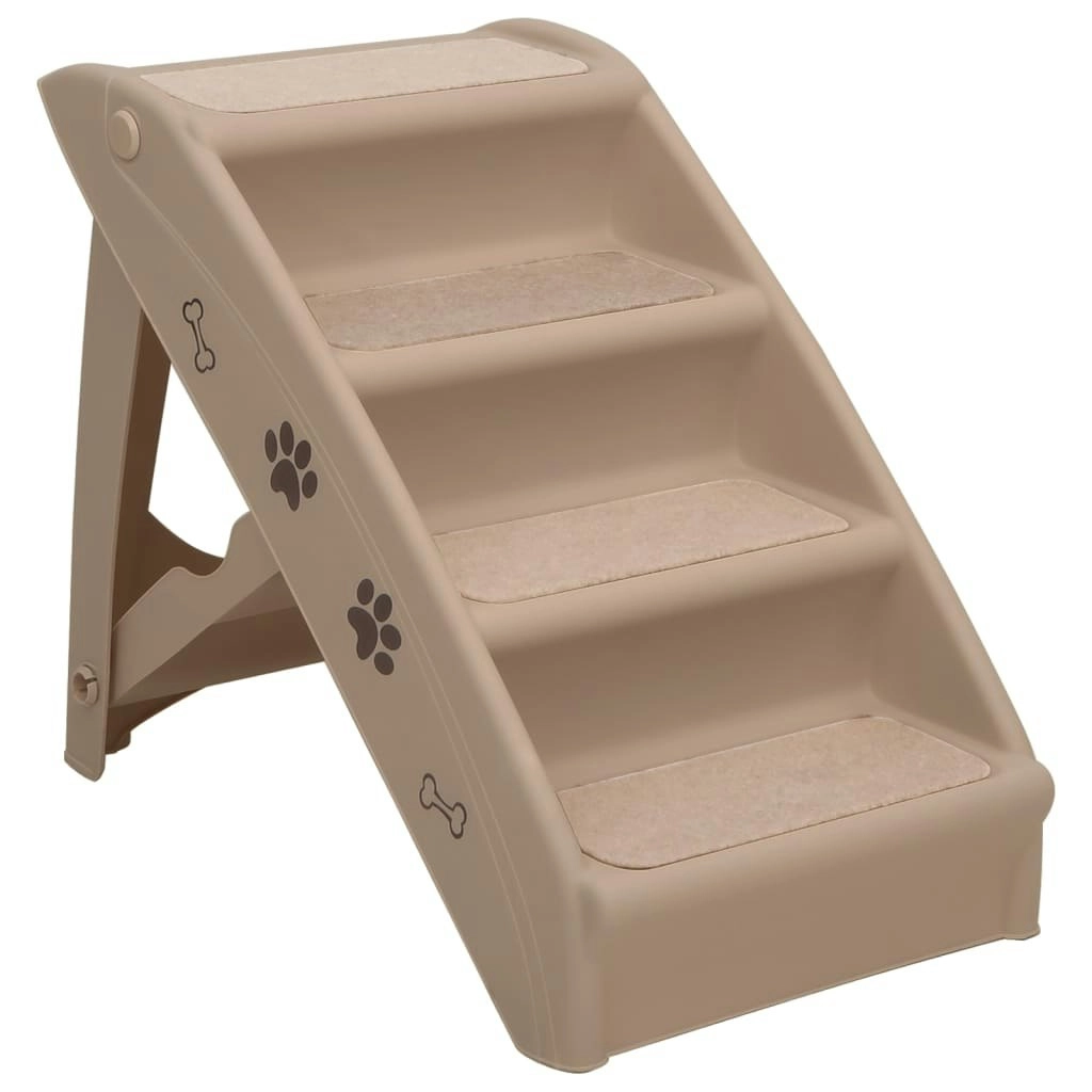 Folding Dog Stairs Brown 62x40x49.5 cm 170986