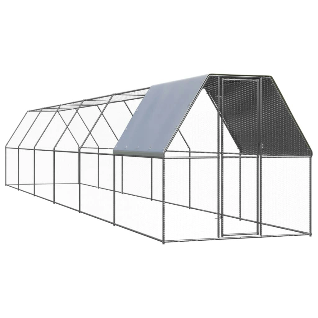 Outdoor Chicken Cage 2x12x2 m Galvanised Steel 3089323