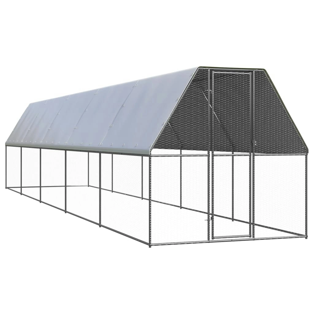 Outdoor Chicken Cage 2x10x2 m Galvanised Steel 3154374