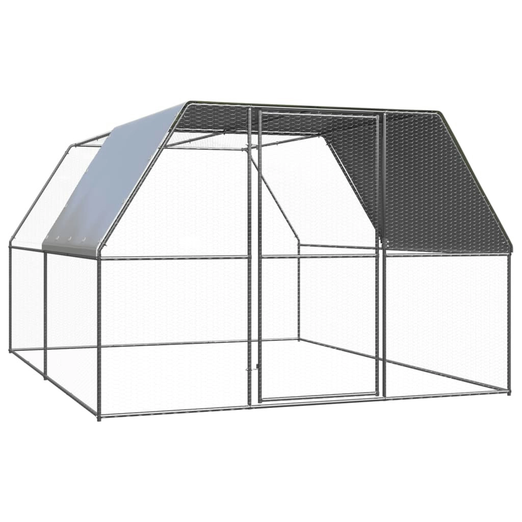 Outdoor Chicken Cage 3x4x2 m Galvanised Steel 3089324