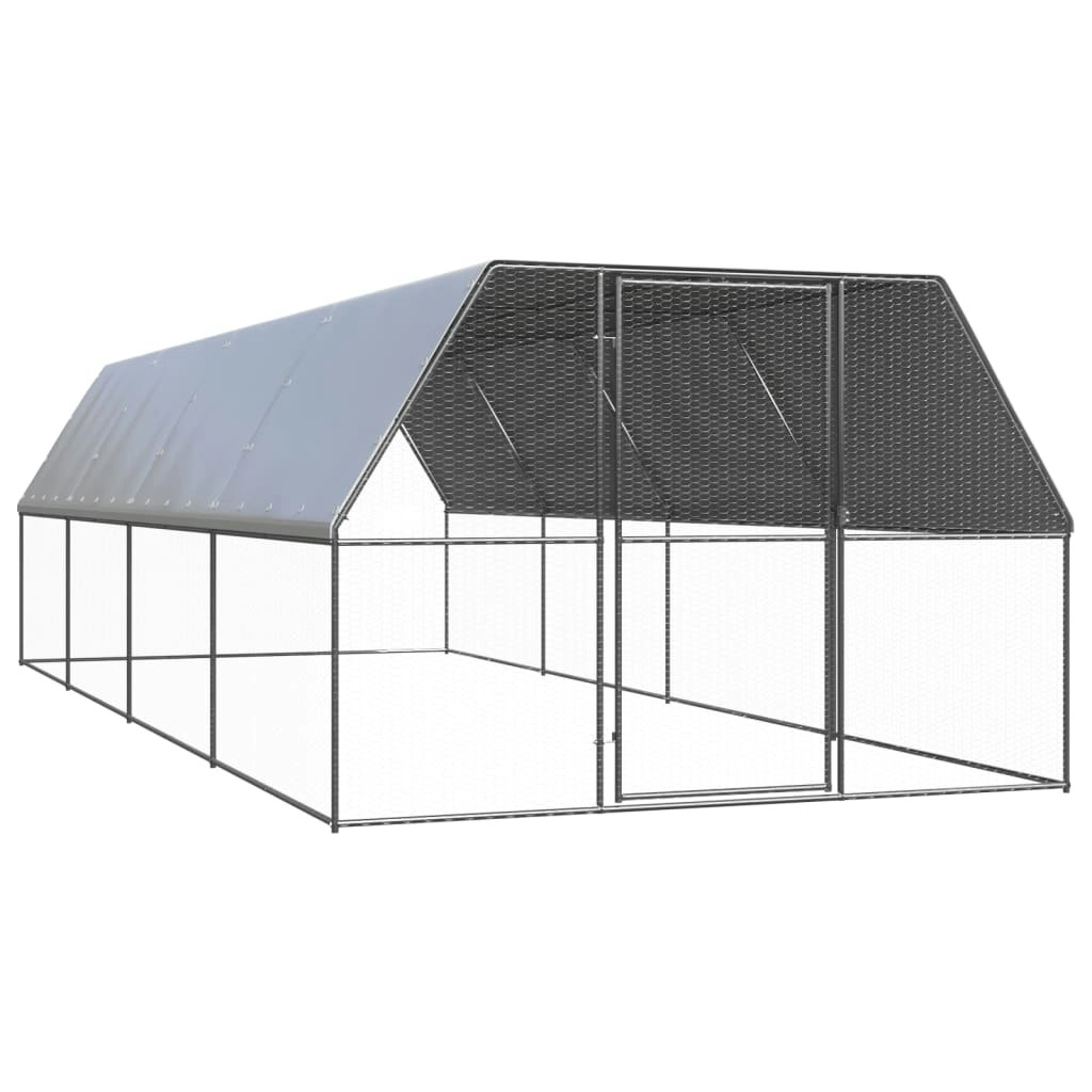 Outdoor Chicken Cage 3x8x2 m Galvanised Steel 3154378