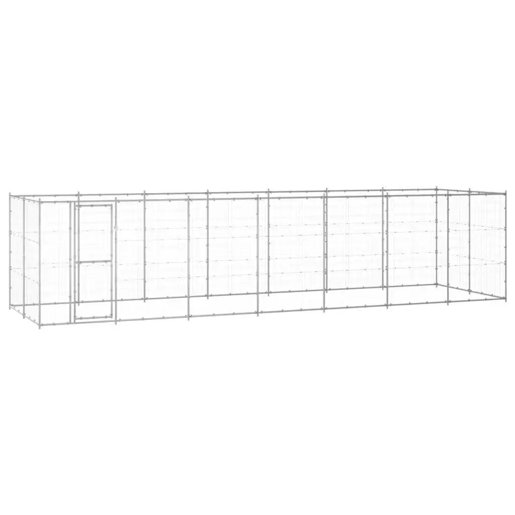 Outdoor Dog Kennel Galvanised Steel 16.94 mÂ² 3082310