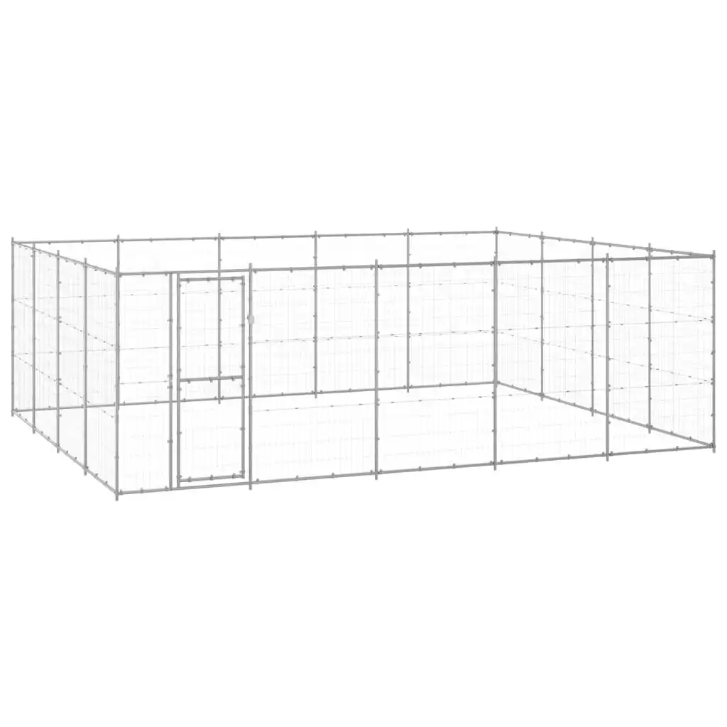 Outdoor Dog Kennel Galvanised Steel 24.2 mÂ² 3082319