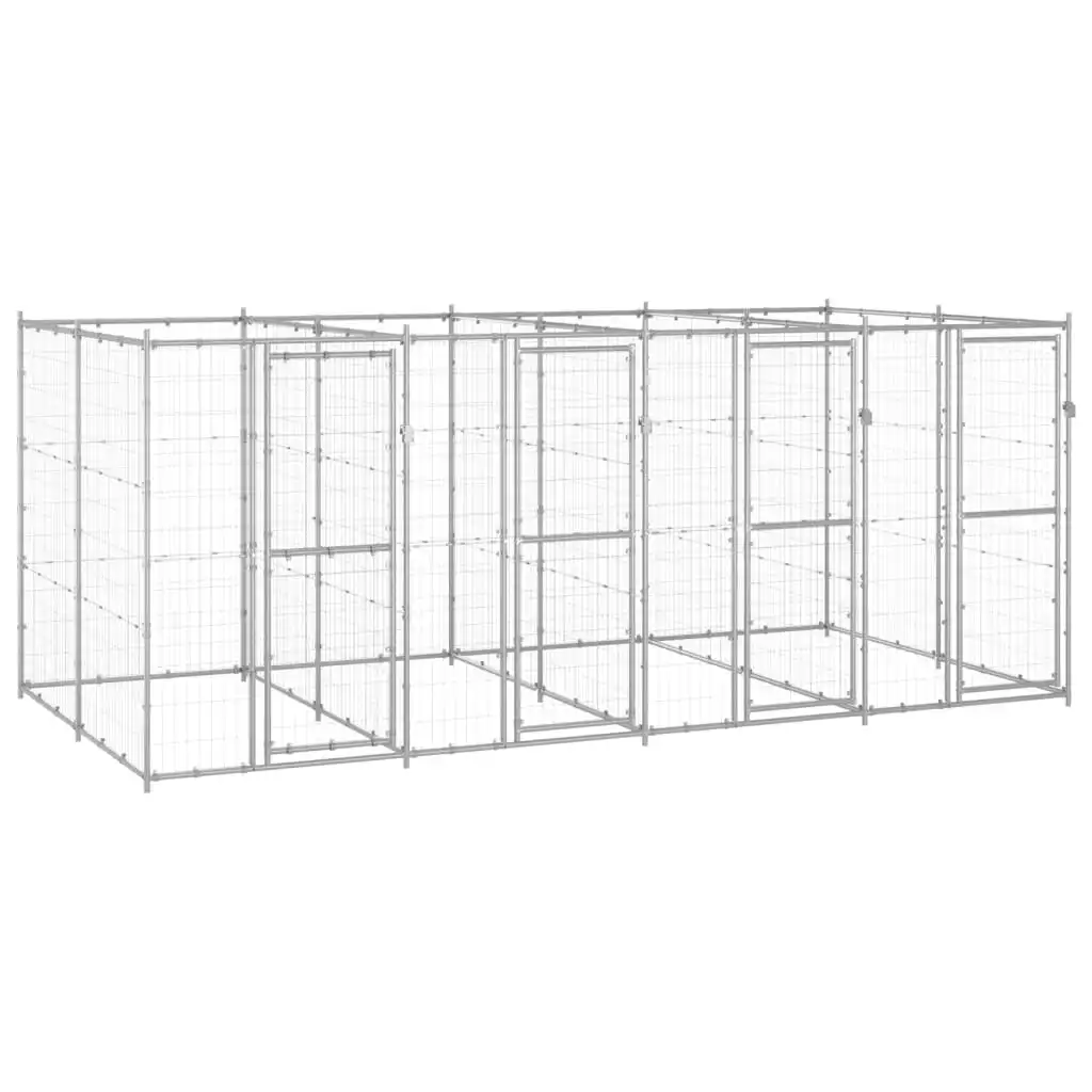 Outdoor Dog Kennel Galvanised Steel 9.68 mÂ² 3082284