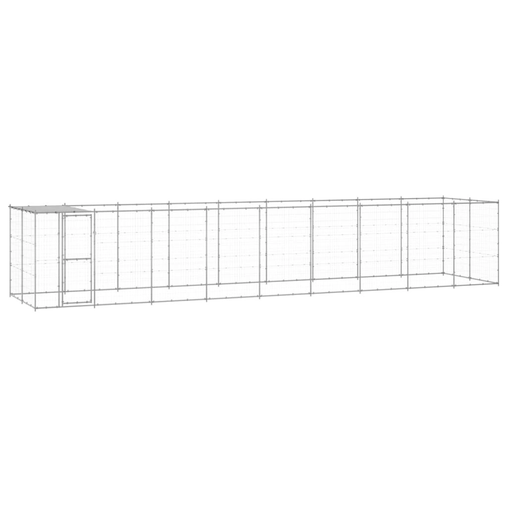 Outdoor Dog Kennel Galvanised Steel with Roof 21.78 mÂ² 3082306