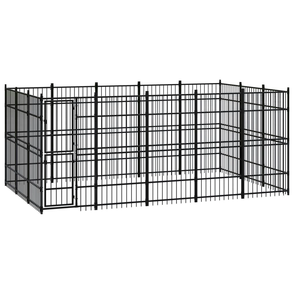 Outdoor Dog Kennel Steel 13.82 mÂ² 3097976