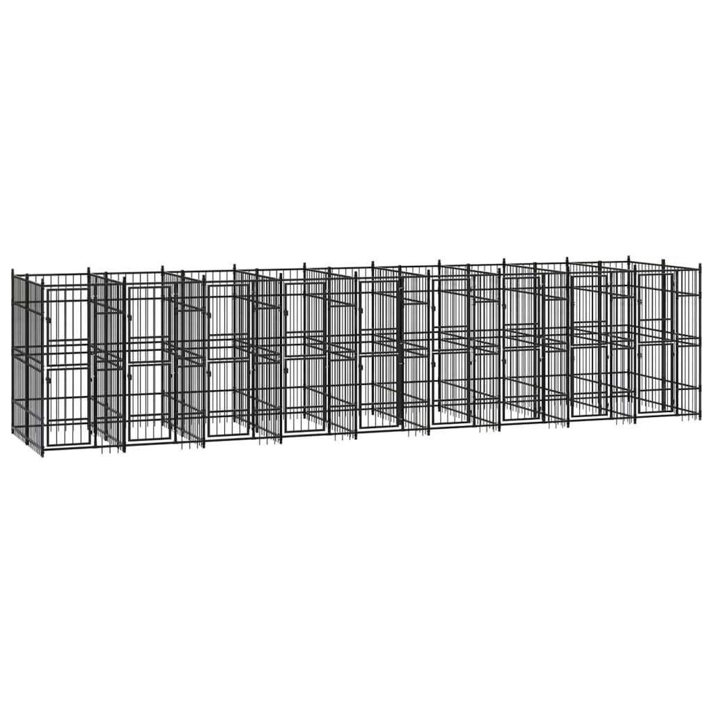 Outdoor Dog Kennel Steel 16.59 mÂ² 3097944