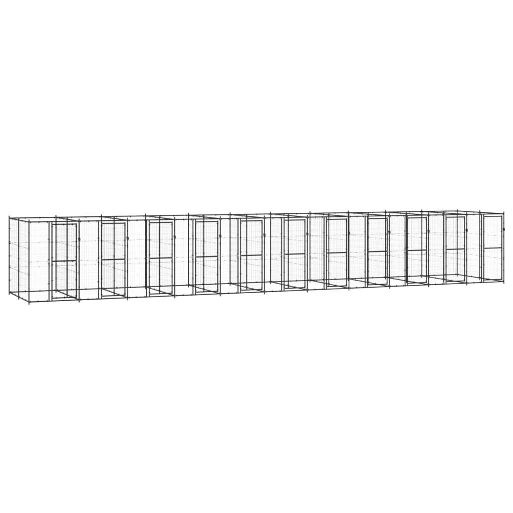 Outdoor Dog Kennel Steel 26.62 mÂ² 3082269