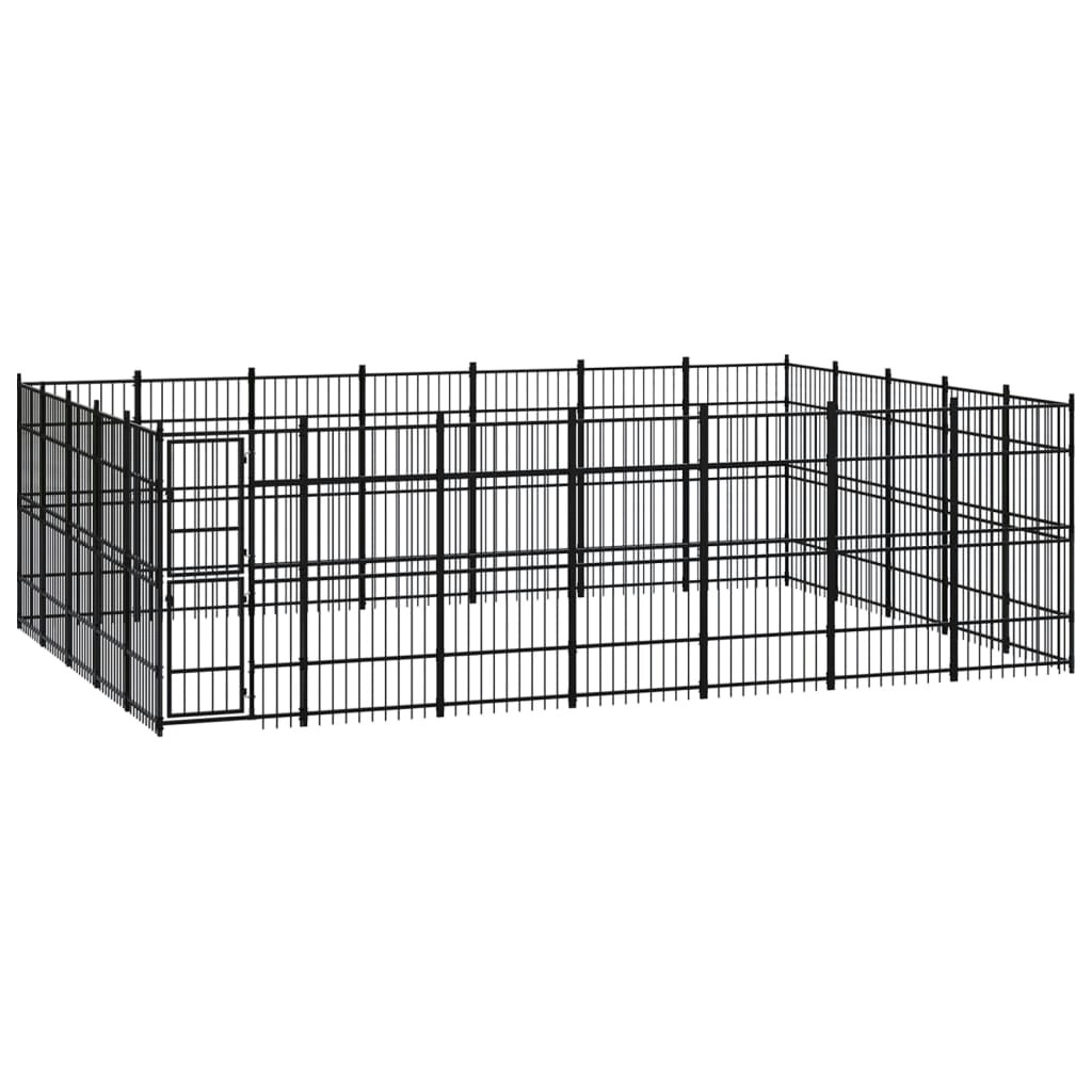 Outdoor Dog Kennel Steel 32.26 mÂ² 3097991