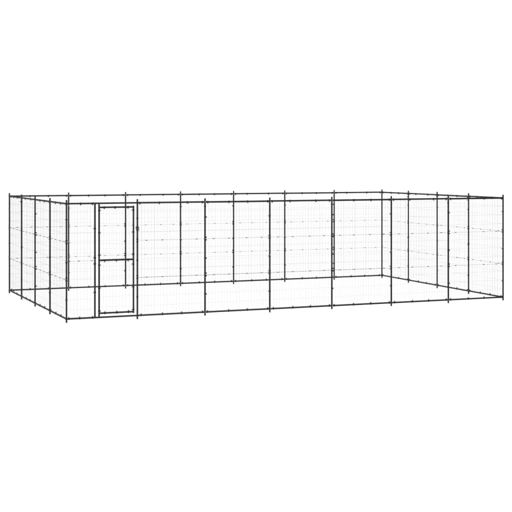 Outdoor Dog Kennel Steel 33.88 mÂ² 3082315