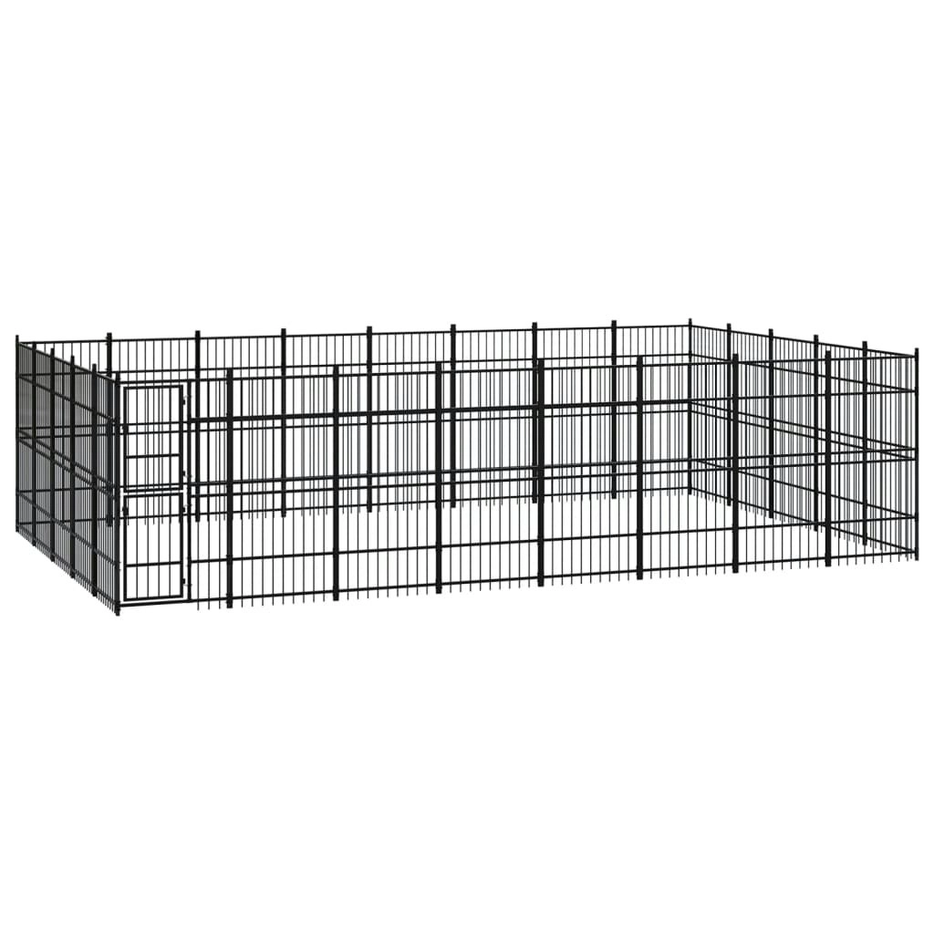 Outdoor Dog Kennel Steel 36.86 mÂ² 3097992