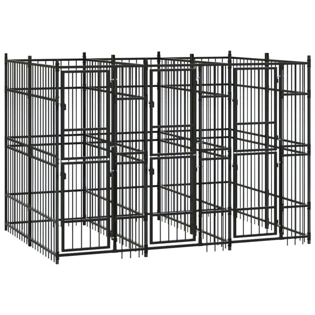 Outdoor Dog Kennel Steel 5.53 mÂ² 3097938