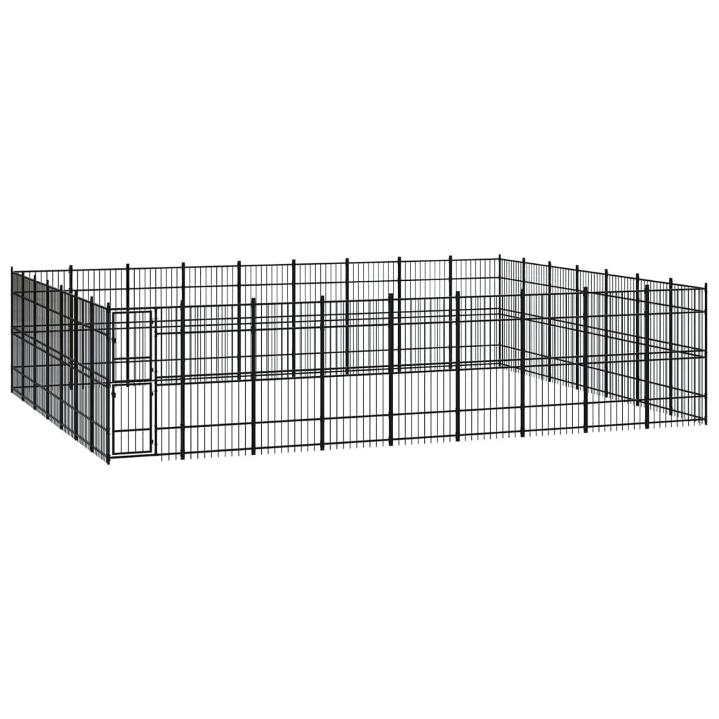 Outdoor Dog Kennel Steel 58.06 mÂ² 3098002