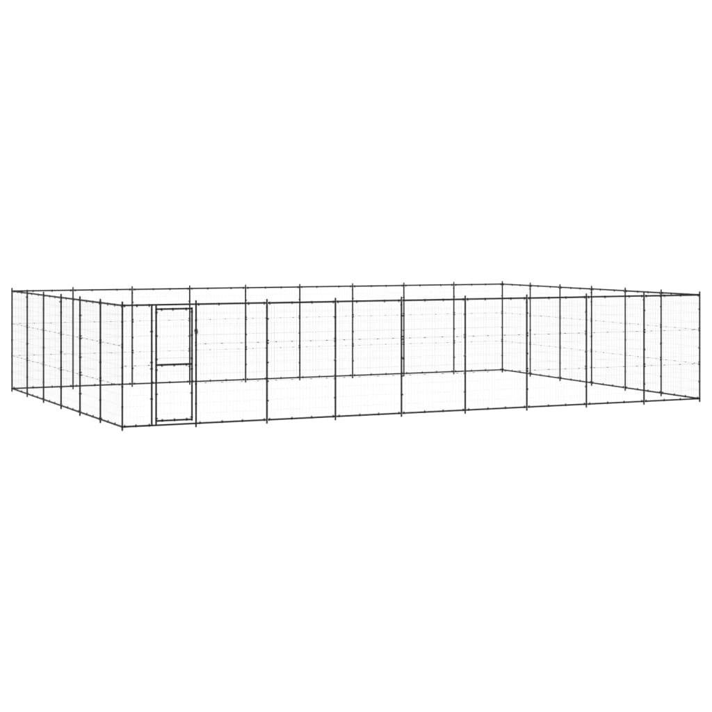 Outdoor Dog Kennel Steel 65.34 mÂ² 3082326