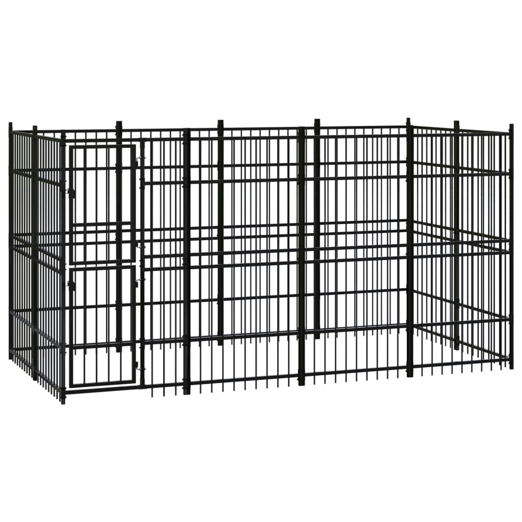 Outdoor Dog Kennel Steel 7.37 mÂ² 3097958