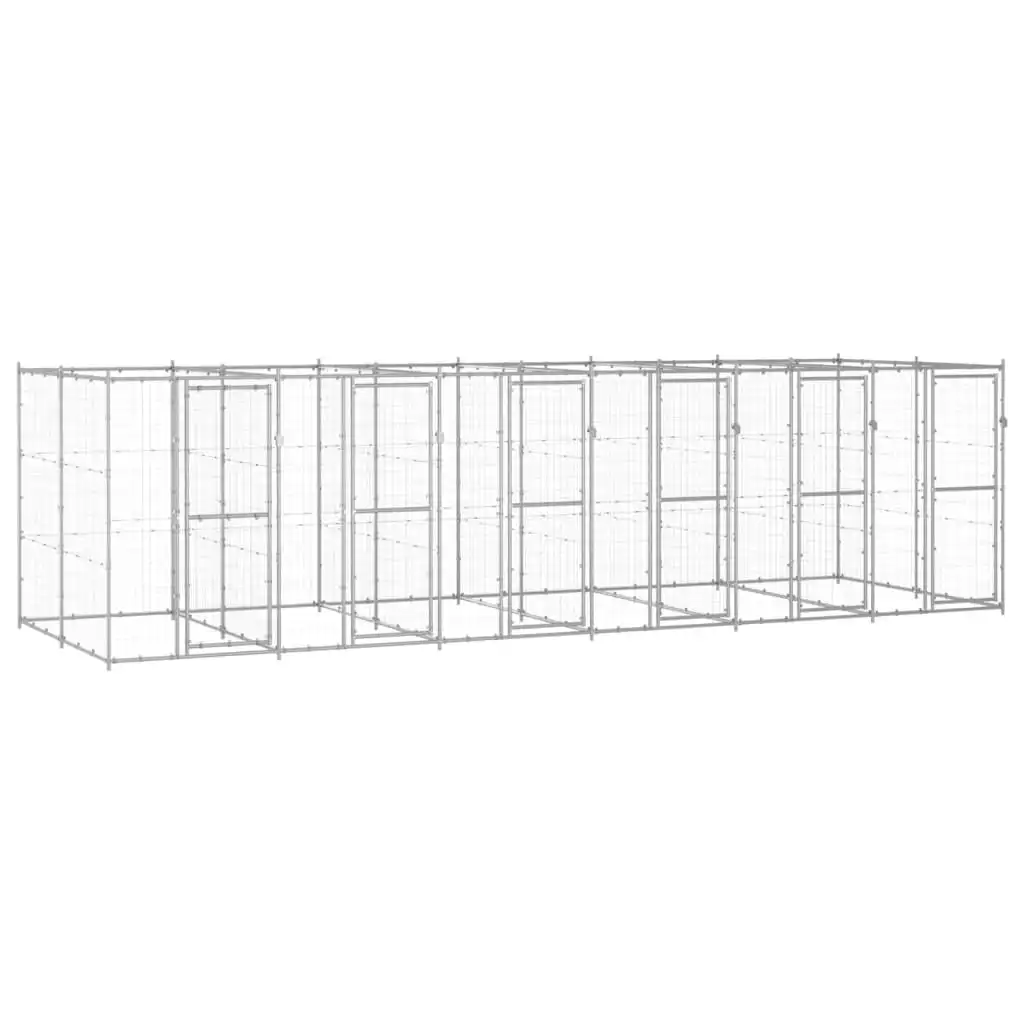 Outdoor Dog Kennel Galvanised Steel 14.52 mÂ² 3082286