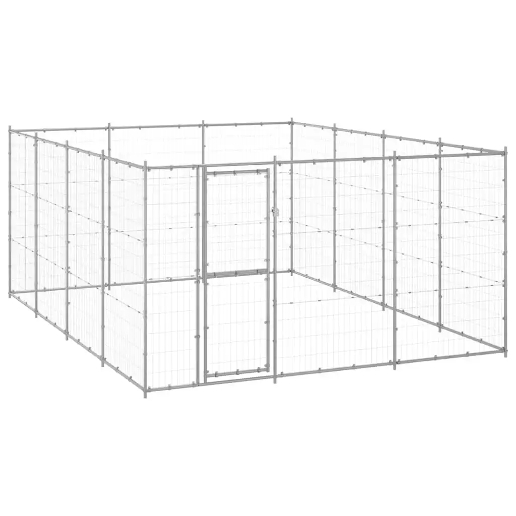 Outdoor Dog Kennel Galvanised Steel 14.52 mÂ² 3082318