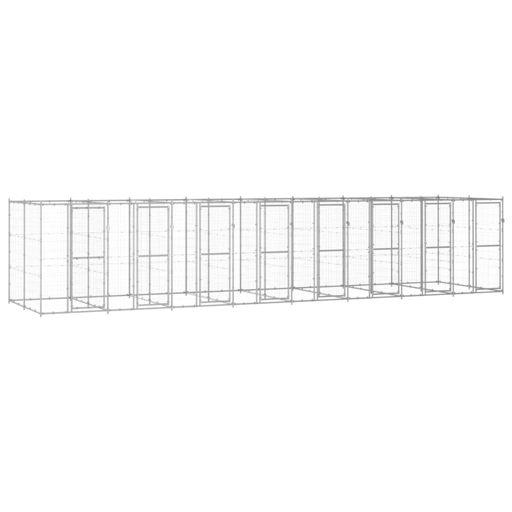 Outdoor Dog Kennel Galvanised Steel 19.36 mÂ² 3082288