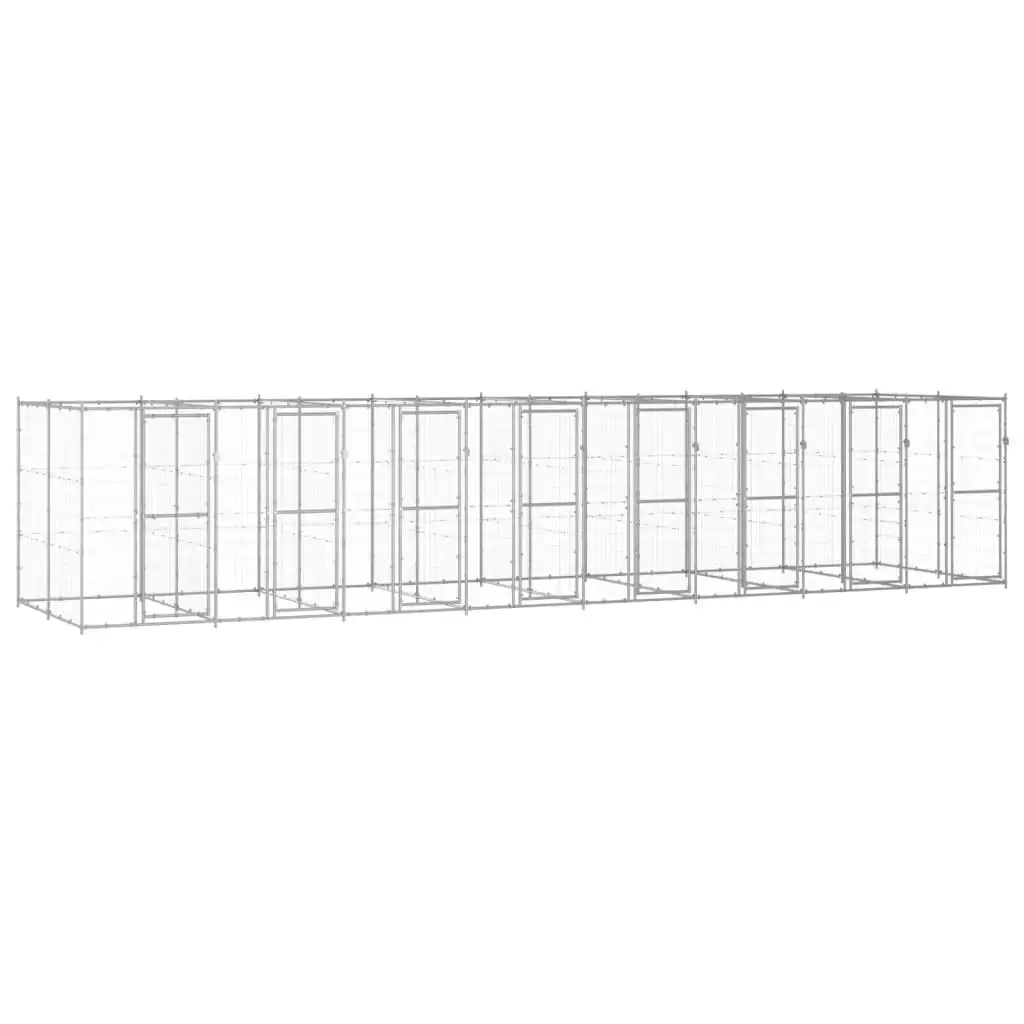 Outdoor Dog Kennel Galvanised Steel 19.36 mÂ² 3082288