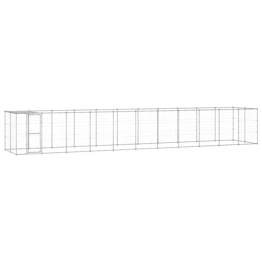 Outdoor Dog Kennel Galvanised Steel with Roof 26.62 mÂ² 3082307