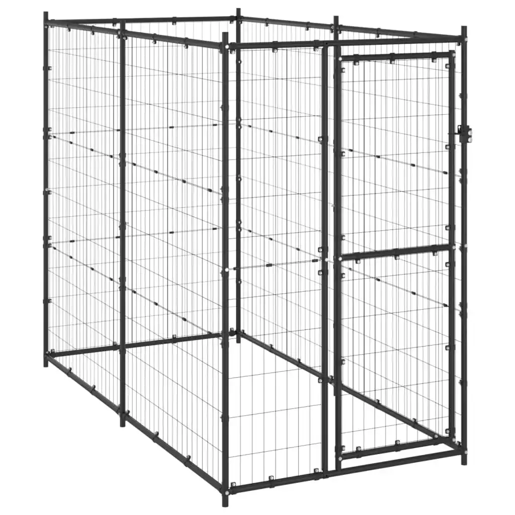 Outdoor Dog Kennel Steel 110x220x180 cm 150796