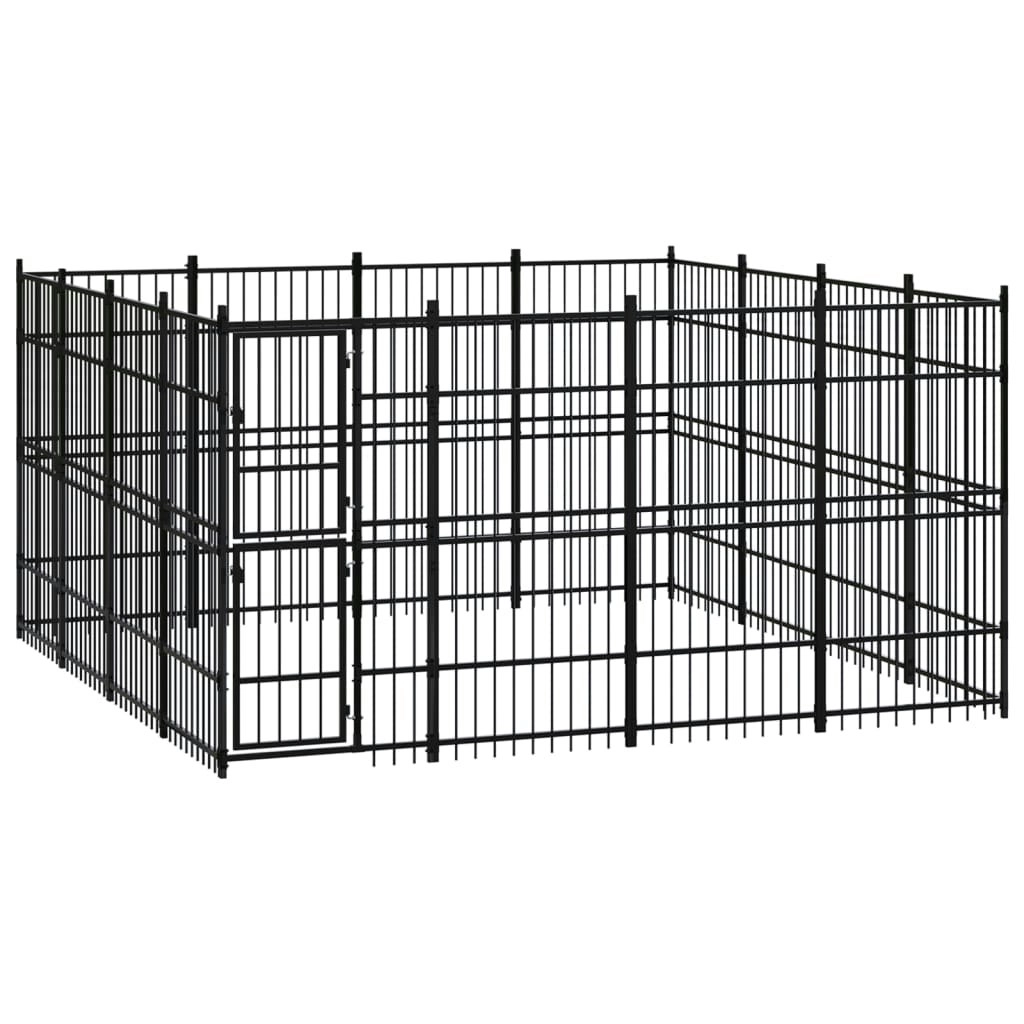 Outdoor Dog Kennel Steel 14.75 mÂ² 3097982