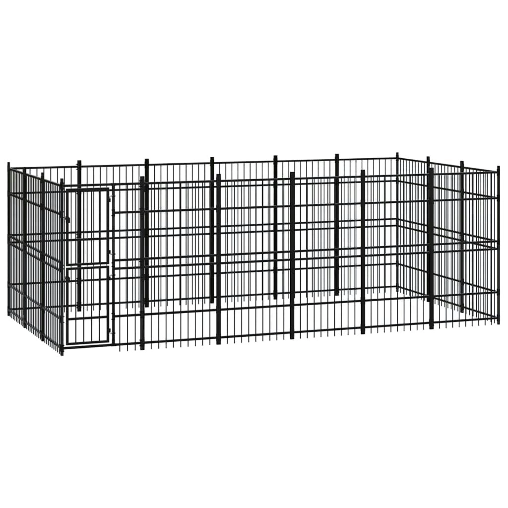 Outdoor Dog Kennel Steel 16.59 mÂ² 3097977