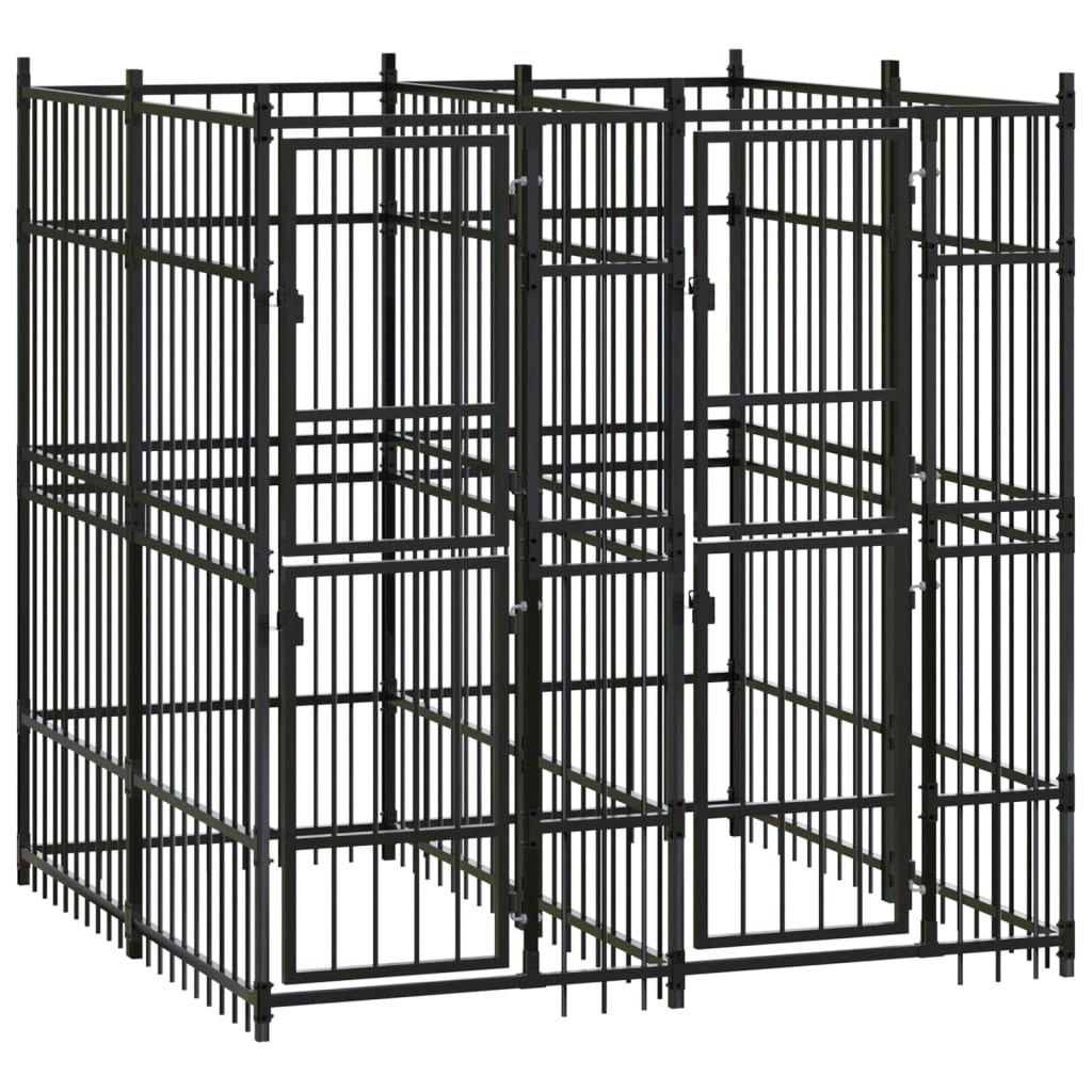 Outdoor Dog Kennel Steel 3.69 mÂ² 3097937