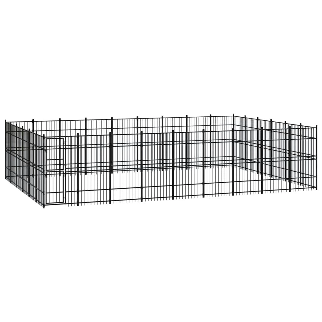 Outdoor Dog Kennel Steel 49.77 mÂ² 3097998