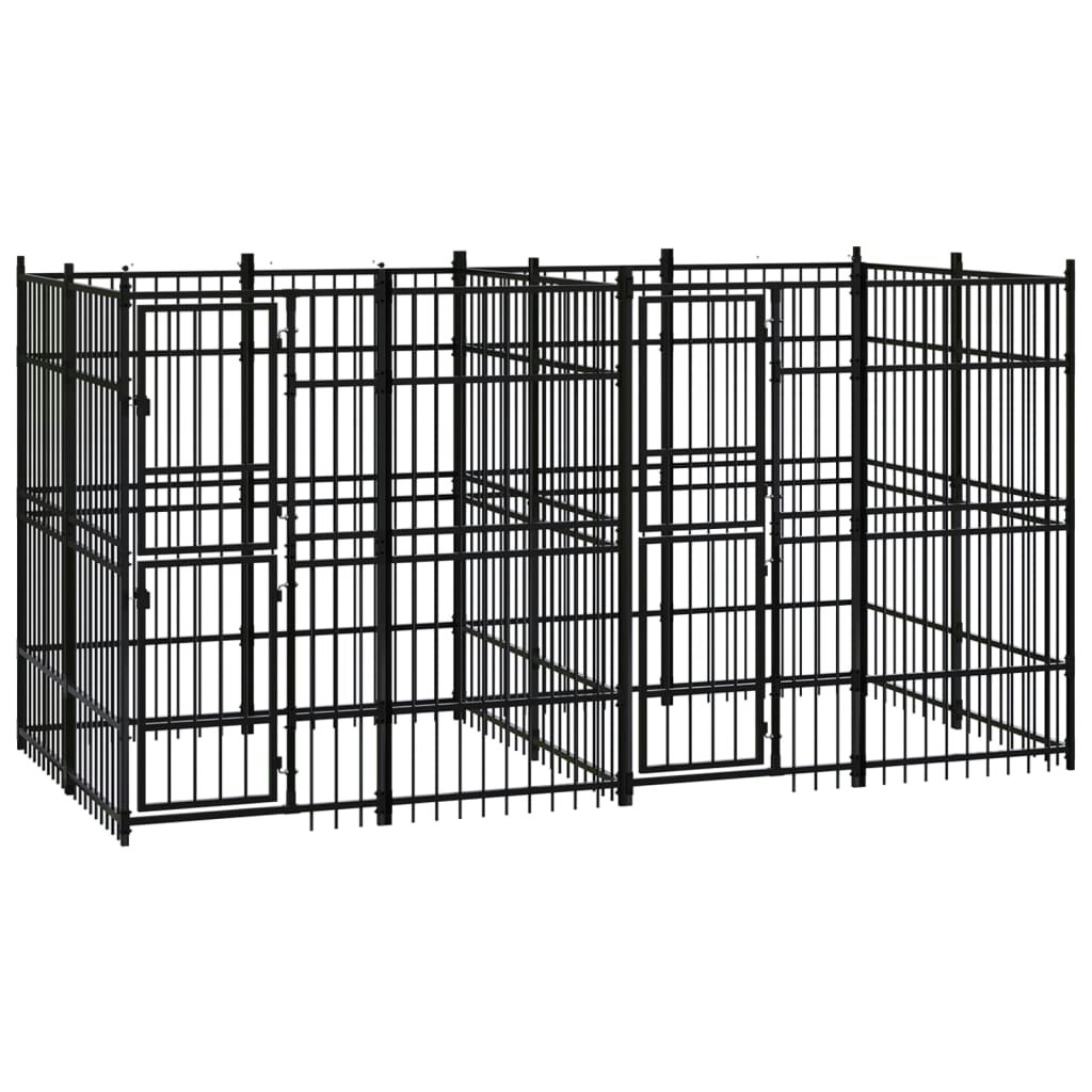 Outdoor Dog Kennel Steel 7.37 mÂ² 3098010