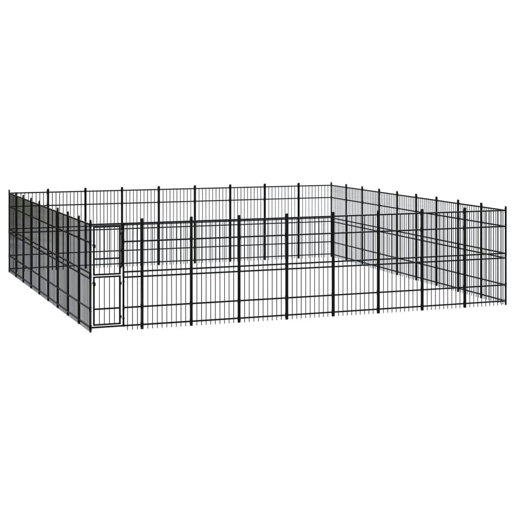 Outdoor Dog Kennel Steel 74.65 mÂ² 3098007