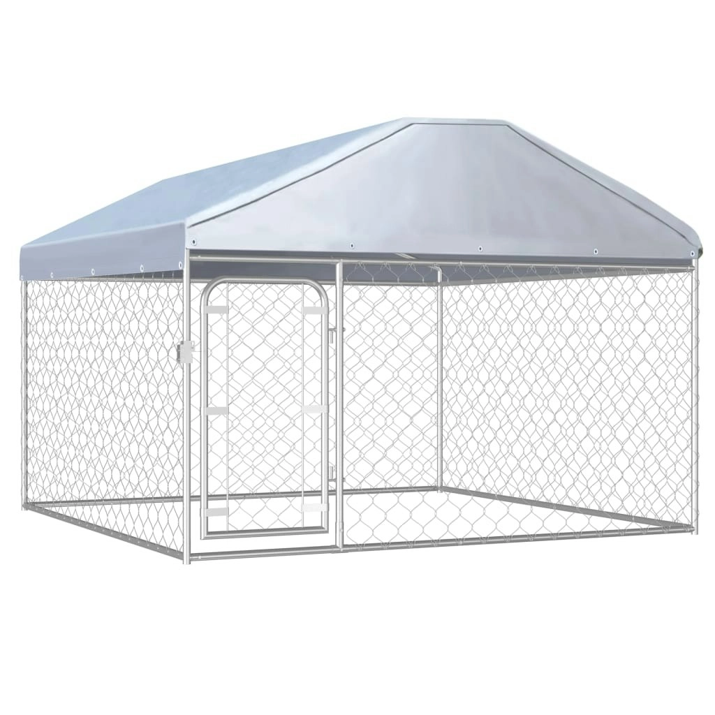 Outdoor Dog Kennel with Roof 200x200x135 cm 144493