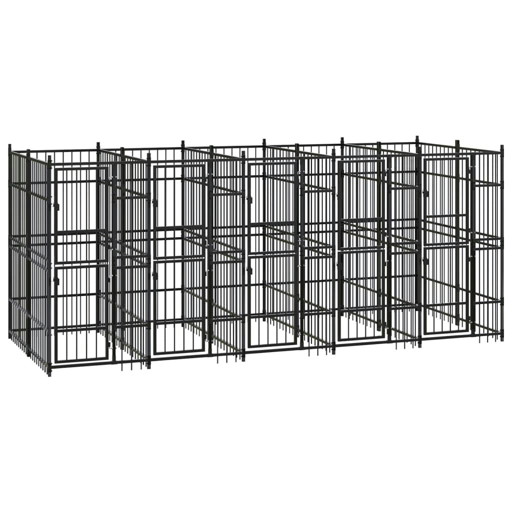 Outdoor Dog Kennel Steel 9.22 mÂ² 3097940