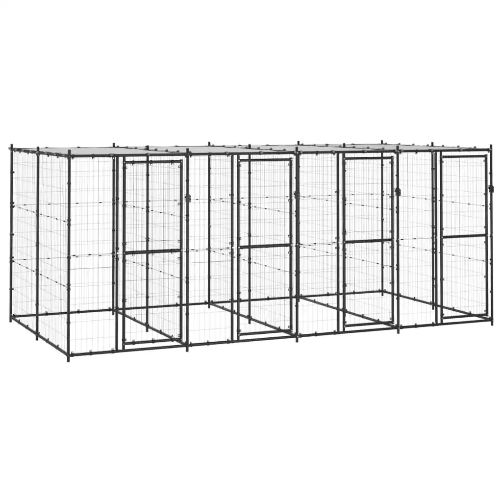 Outdoor Dog Kennel Steel with Roof 9.68 mÂ² 3082251